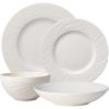 imageVilleroy ampamp Boch Manufacture Rock 4Piece Place Setting Dinner Plate Salad Plate Rice Bowl Pasta Bowl Premium Porcelain Made in Germany Matte BlackWhite