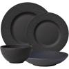 imageVilleroy ampamp Boch Manufacture Rock 4Piece Place Setting Dinner Plate Salad Plate Rice Bowl Pasta Bowl Premium Porcelain Made in Germany Matte BlackBlack