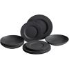 imageVilleroy ampamp Boch Manufacture Rock Blanc 12Piece Dinnerware Set Service for 4 Dinner Plates Salad Plates ampamp Pasta Bowls Premium Porcelain Made in Germany Matte WhiteBlack