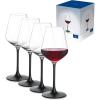 imageVilleroy ampamp Boch Manufacture Rock Red Goblet Set of 4 Crystal Wine Glasses in Exciting Black Dishwasher SafeModern