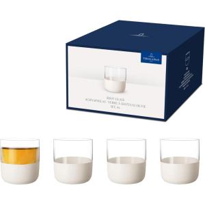 imageVilleroy ampamp Boch  Manufacture Rock Blanc Shot Glass Set 4 pcs Set of Drinking Glasses for Shots and Liqueurs 125 oz Crystal Matte White Slate Look