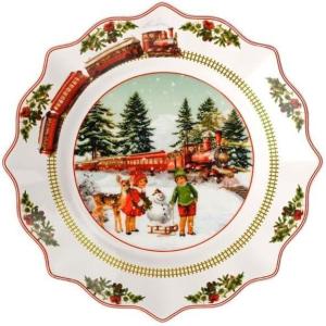 imageVilleroy ampamp Boch Annual Christmas Edition Collection Salad Plate Premium Porcelain Nostalgic Christmas Motif 925 in WhiteColorful