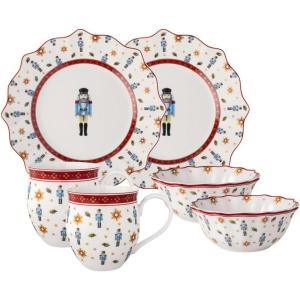 imageVilleroy ampamp Boch Toys Delight Christmas Collection Breakfast Set for 2 Nutcracker Premium Porcelain 6piece Set Plates Bowls Mugs