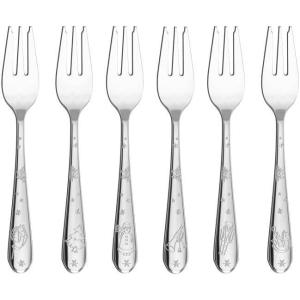 imageVilleroy ampamp Boch Toys Delight Collection Cake Forks Set of 6 1810 Stainless Steel Flatware with Christmas Design Engraving 625 in