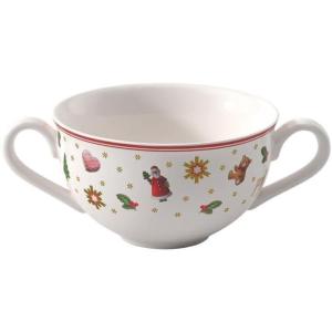 imageVilleroy ampamp Boch Toys Delight Cream Soup Cup Premium Porcelain Christmas Themed Design 85 oz Capacity WhiteMulticolored
