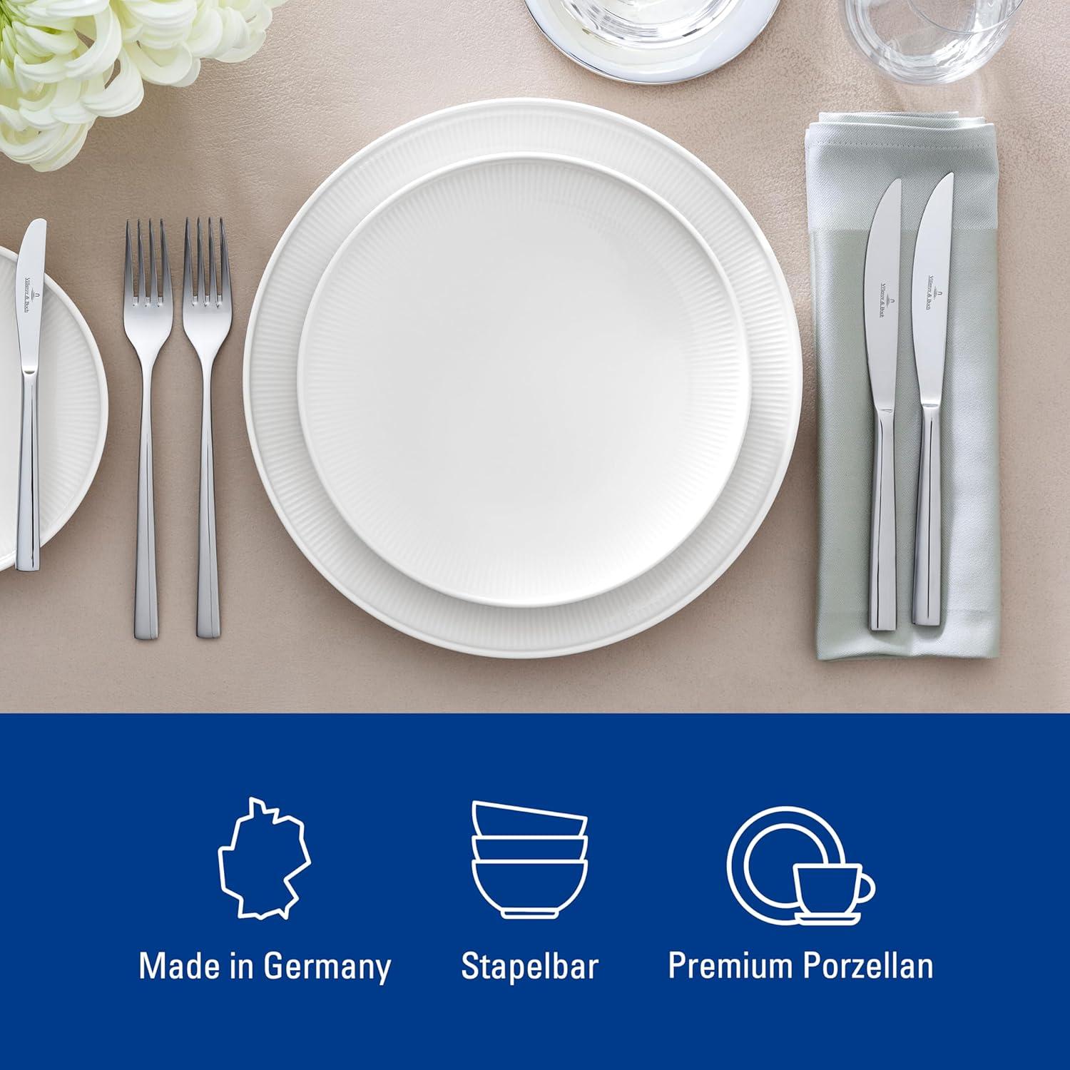 imageVilleroy ampamp Boch  Afina Dinner Plate Made of Premium Porcelain Plate for Main Courses Made in Germany Dishwasher and Microwave Safe 105 in diameter Stackable Rich Creamy WhiteContemporary