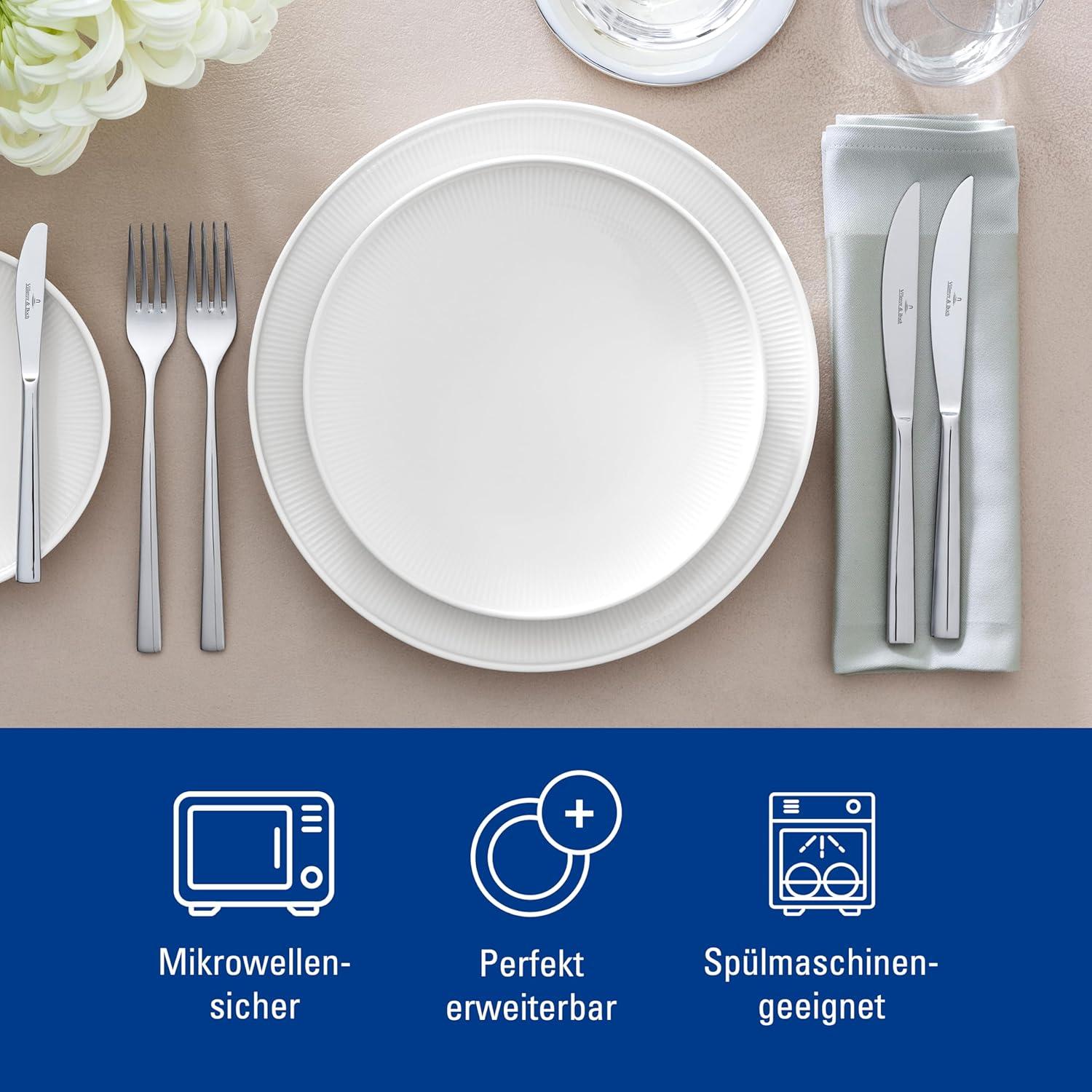 imageVilleroy ampamp Boch  Afina Dinner Plate Made of Premium Porcelain Plate for Main Courses Made in Germany Dishwasher and Microwave Safe 105 in diameter Stackable Rich Creamy WhiteBreakfast Plate