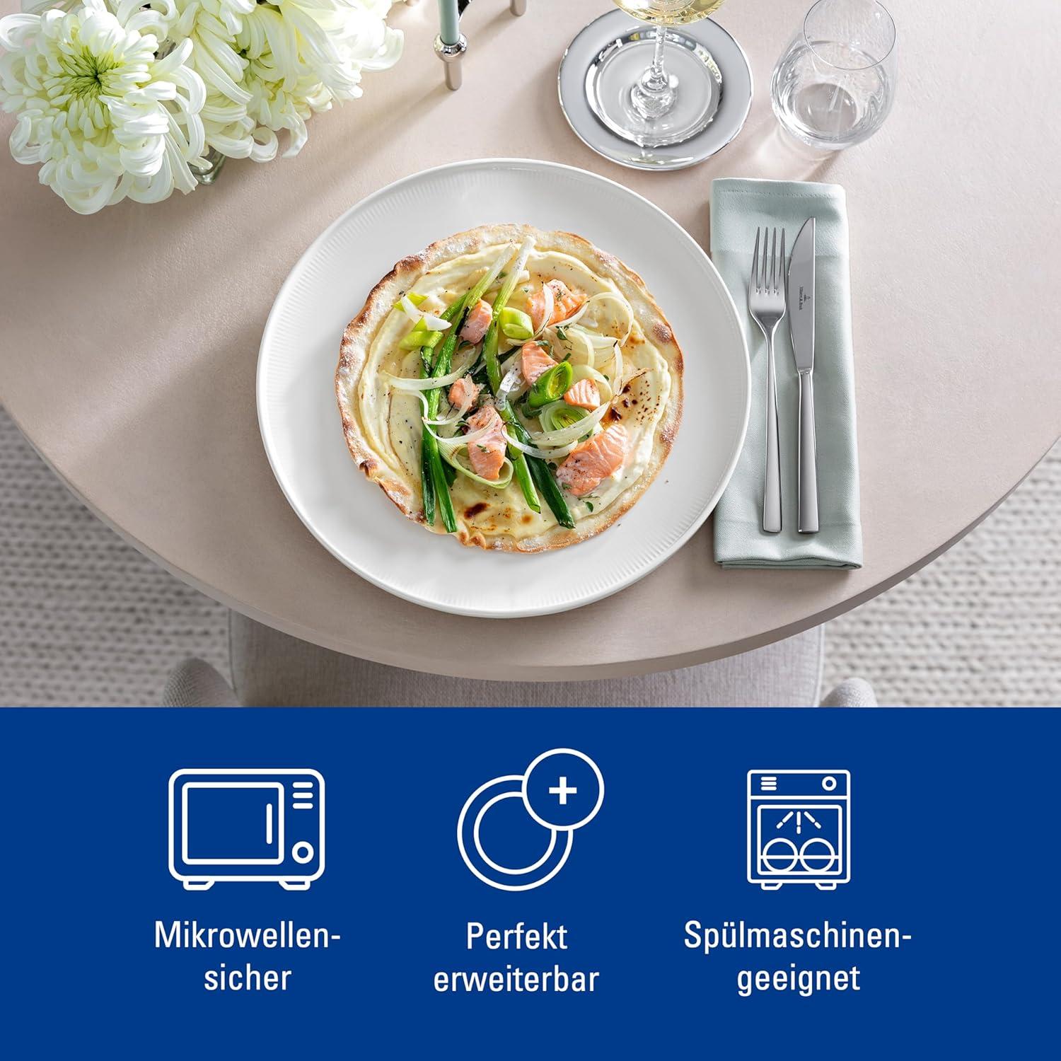 imageVilleroy ampamp Boch  Afina Dinner Plate Made of Premium Porcelain Plate for Main Courses Made in Germany Dishwasher and Microwave Safe 105 in diameter Stackable Rich Creamy WhiteClassic