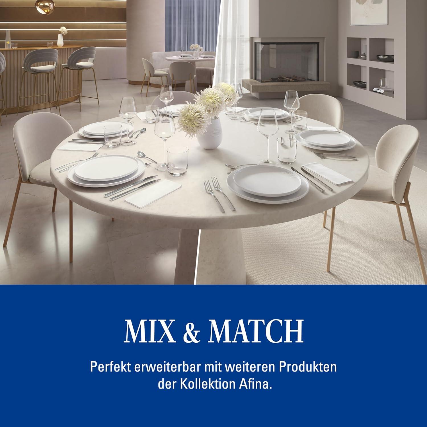 imageVilleroy ampamp Boch  Afina Dinner Plate Made of Premium Porcelain Plate for Main Courses Made in Germany Dishwasher and Microwave Safe 105 in diameter Stackable Rich Creamy WhiteClassic