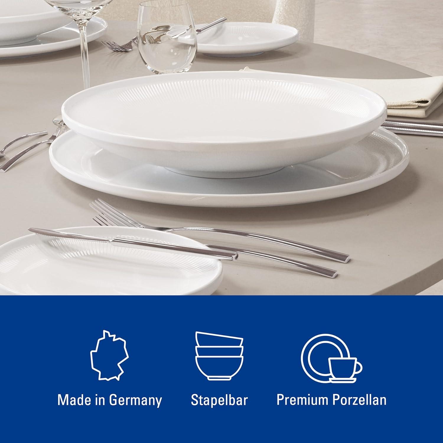 imageVilleroy ampamp Boch  Afina Dinner Plate Made of Premium Porcelain Plate for Main Courses Made in Germany Dishwasher and Microwave Safe 105 in diameter Stackable Rich Creamy WhiteClassic