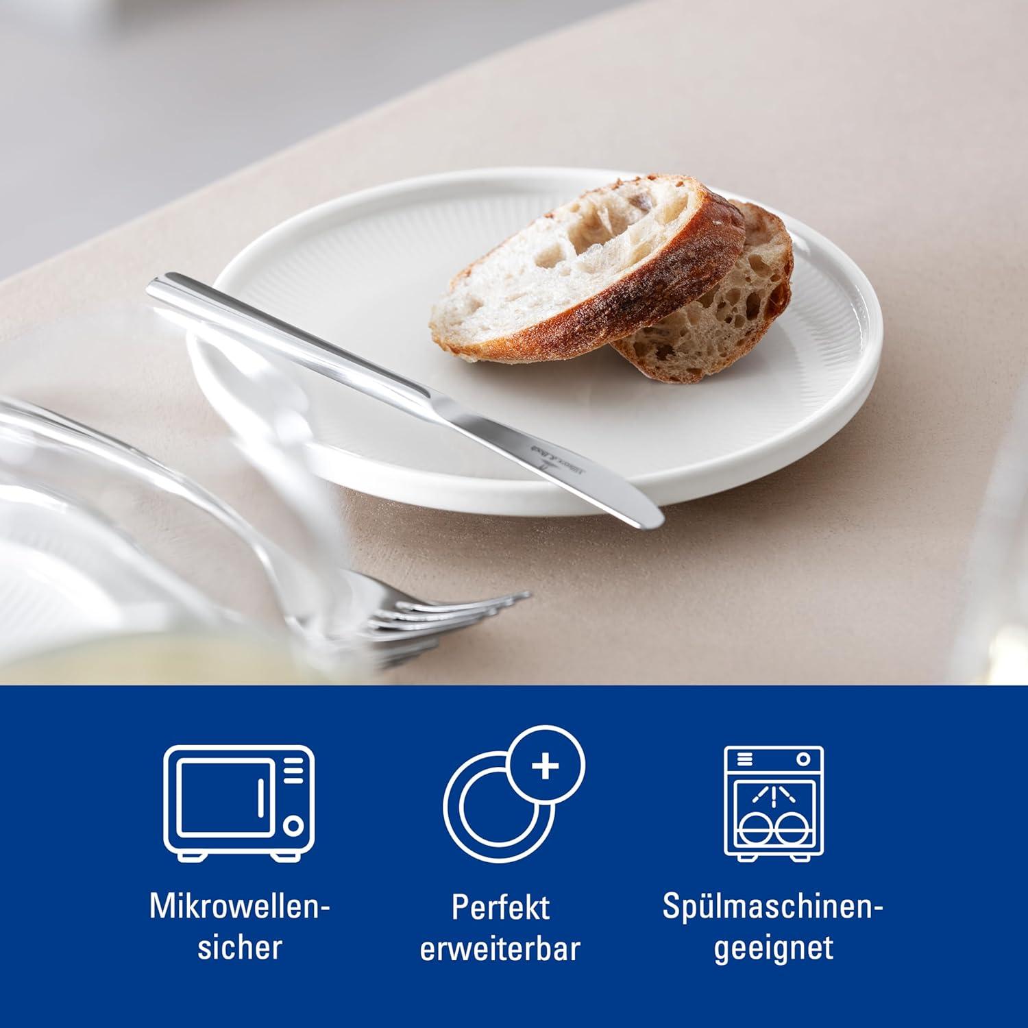 imageVilleroy ampamp Boch  Afina Dinner Plate Made of Premium Porcelain Plate for Main Courses Made in Germany Dishwasher and Microwave Safe 105 in diameter Stackable Rich Creamy WhiteBread Plate