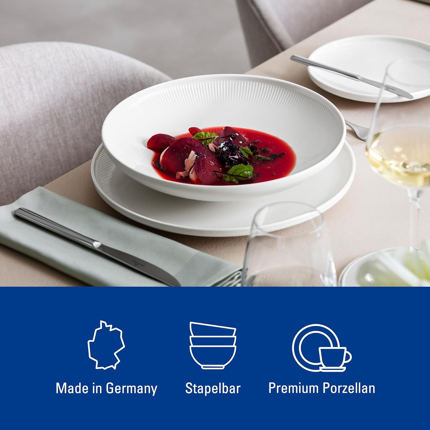 imageVilleroy ampamp Boch Afina Medium Sized Bowl for Salads and Pasta Premium Porcelain Made in Germany Dishwasher and Microwave Safe 975 x 225 in Stackable White