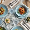 image:imageLike by Villeroy amp Boch  Perlemor Aqua Pasta Bowl Dimensions Approx 22  22  5 cm Blue DishwasherSafe amp MicrowaveSafe PotteryLook Effect Glaze Premium Porcelain Bowl for Pasta