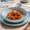 image:imageLike by Villeroy amp Boch  Perlemor Aqua Pasta Bowl Dimensions Approx 22  22  5 cm Blue DishwasherSafe amp MicrowaveSafe PotteryLook Effect Glaze Premium Porcelain Bowl for Pasta