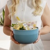 image:imageLike by Villeroy amp Boch  Perlemor Aqua Serving Bowl Dimensions Approx 225  225  125 cm Blue DishwasherSafe amp MicrowaveSafe PotteryLook Effect Glaze Premium Porcelain Serving Bowl