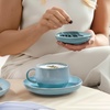 image:imagelike by Villeroy amp Boch  Perlemor Aqua Coffee Cup Saucer Dimensions Approx 625 x 625 x 1 in Blue DishwasherSafe amp MicrowaveSafe PotteryLook Effect Glaze Premium Porcelain Saucer