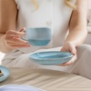 image:imagelike by Villeroy amp Boch  Perlemor Aqua Coffee Cup Saucer Dimensions Approx 625 x 625 x 1 in Blue DishwasherSafe amp MicrowaveSafe PotteryLook Effect Glaze Premium Porcelain Saucer