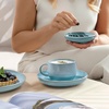 image:imagelike by Villeroy amp Boch Perlemor Aqua CoffeeCup Premium Porcelain Dishwasher and Microwave Safe 9 oz Capacity 475 x 35 x 25 in Blue
