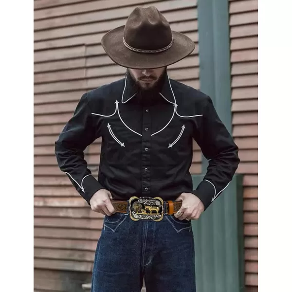 TOPACC Genuine Leather Western Belts for Womens Mens Cowboy Cowgirl Country Rodeo Buckle Belt Jeans Pants DressesGenuine Leather01