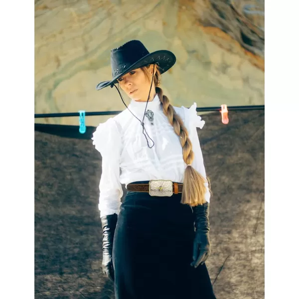 TOPACC Genuine Leather Western Belts for Womens Mens Cowboy Cowgirl Country Rodeo Buckle Belt Jeans Pants DressesGenuine Leather02