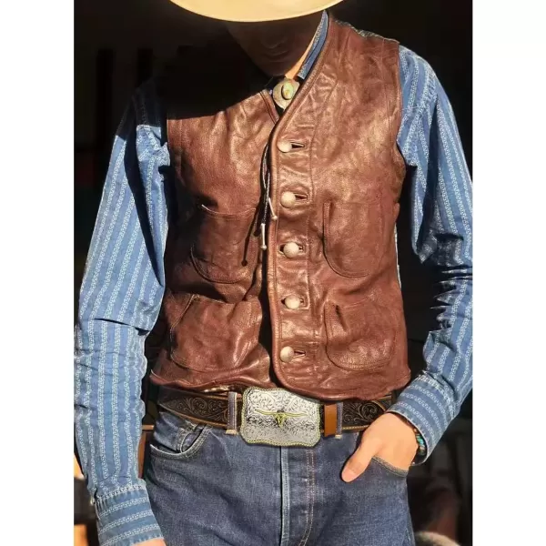 TOPACC Genuine Leather Western Belts for Womens Mens Cowboy Cowgirl Country Rodeo Buckle Belt Jeans Pants DressesGenuine Leather02