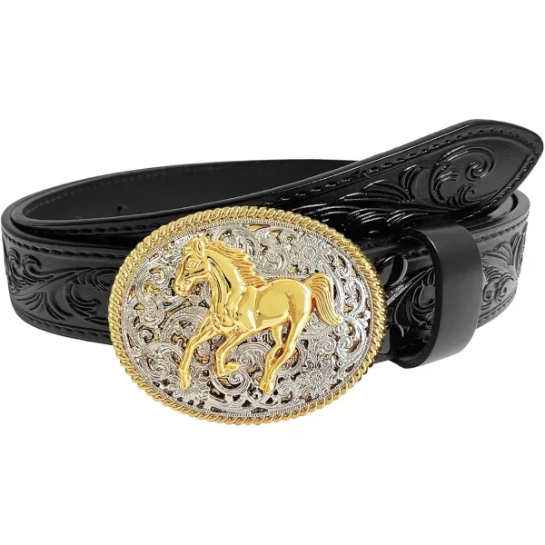 TOPACC Genuine Leather Western Belts for Womens Mens Cowboy Cowgirl Country Rodeo Buckle Belt Jeans Pants DressesGenuine Leather03