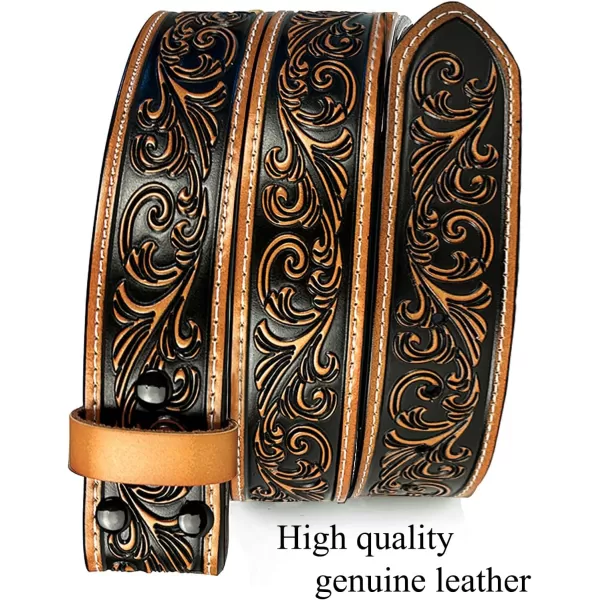 TOPACC Genuine Leather Western Belts for Womens Mens Cowboy Cowgirl Country Rodeo Buckle Belt Jeans Pants DressesGenuine Leather05