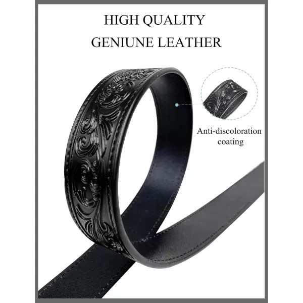 TOPACC Genuine Leather Western Belts for Womens Mens Cowboy Cowgirl Country Rodeo Buckle Belt Jeans Pants DressesGenuine Leather07