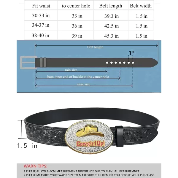 TOPACC Genuine Leather Western Belts for Womens Mens Cowboy Cowgirl Country Rodeo Buckle Belt Jeans Pants DressesGenuine Leather07