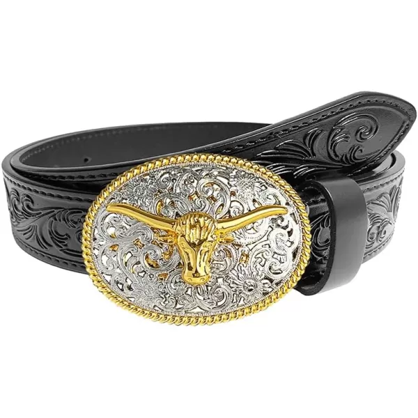 TOPACC Genuine Leather Western Belts for Womens Mens Cowboy Cowgirl Country Rodeo Buckle Belt Jeans Pants DressesGenuine Leather10