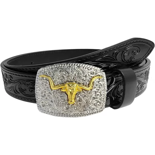 TOPACC Genuine Leather Western Belts for Womens Mens Cowboy Cowgirl Country Rodeo Buckle Belt Jeans Pants DressesGenuine Leather11