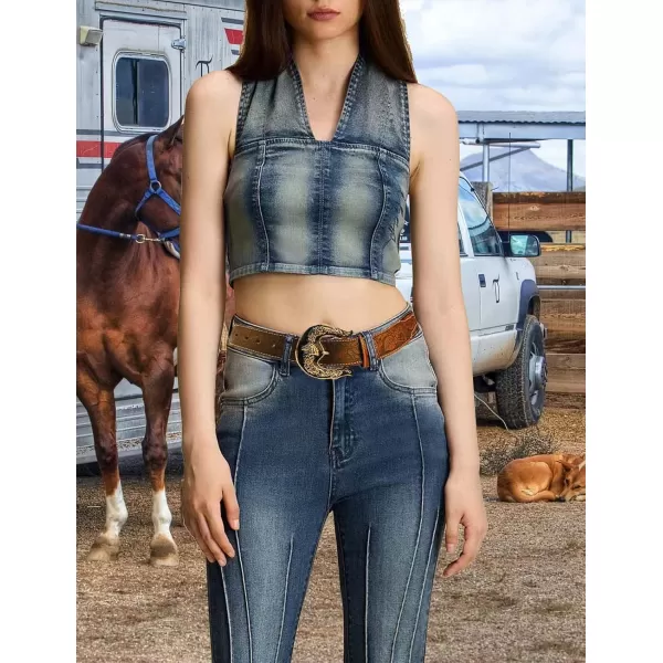 TOPACC Genuine Leather Western Belts for Womens Mens Cowboy Cowgirl Country Rodeo Buckle Belt Jeans Pants DressesGenuine Leather12