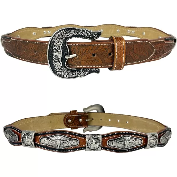 TOPACC Genuine Leather Western Belts for Womens Mens Cowboy Cowgirl Country Rodeo Buckle Belt Jeans Pants DressesGenuine Leather13