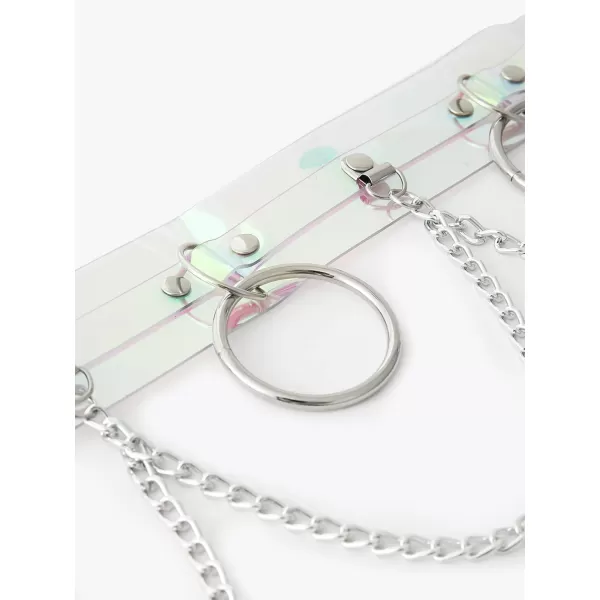 TOPACC Holographic Belt Rave Outfits for Women Iridecent Girls Cosplay