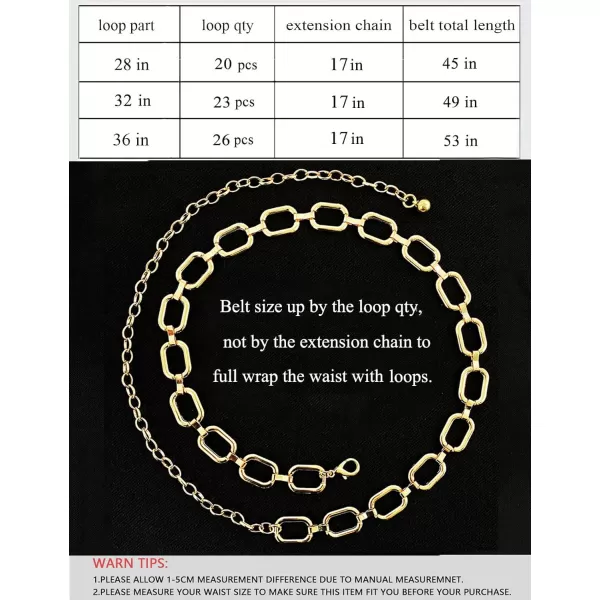 TOPACC Metal Link Chain Belt for Women Waist Chains Chunky Thick Chain Belt for Dresses JeansBelt Fashion1