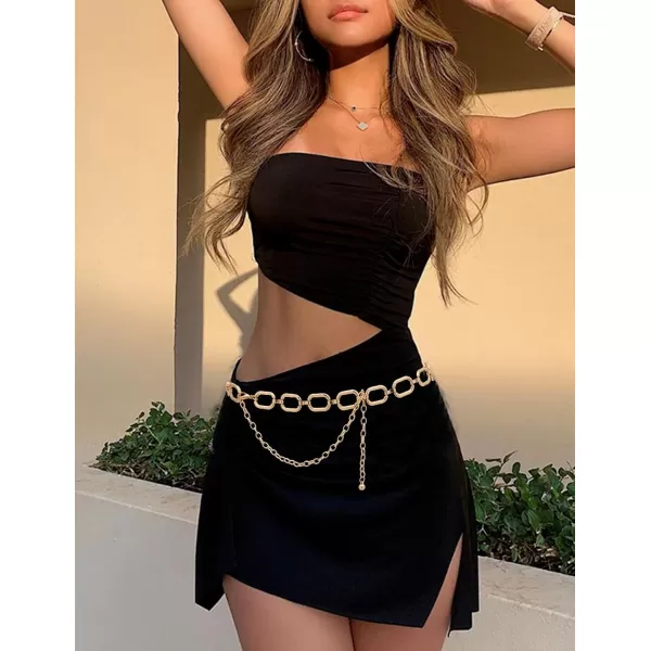 TOPACC Metal Link Chain Belt for Women Waist Chains Chunky Thick Chain Belt for Dresses JeansBelt Fashion1