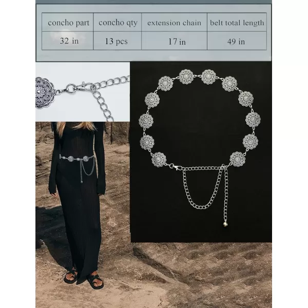 TOPACC Metal Link Chain Belt for Women Waist Chains Chunky Thick Chain Belt for Dresses JeansBelt Fashion10