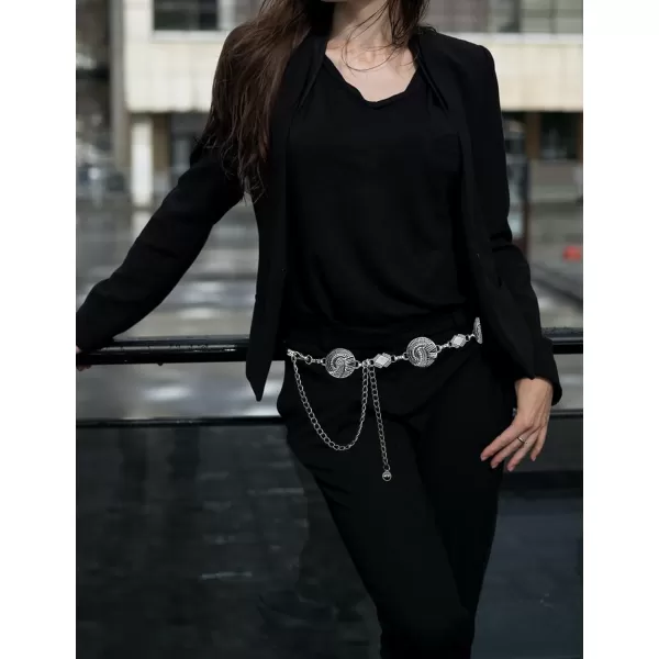 TOPACC Metal Link Chain Belt for Women Waist Chains Chunky Thick Chain Belt for Dresses JeansBelt Fashion11