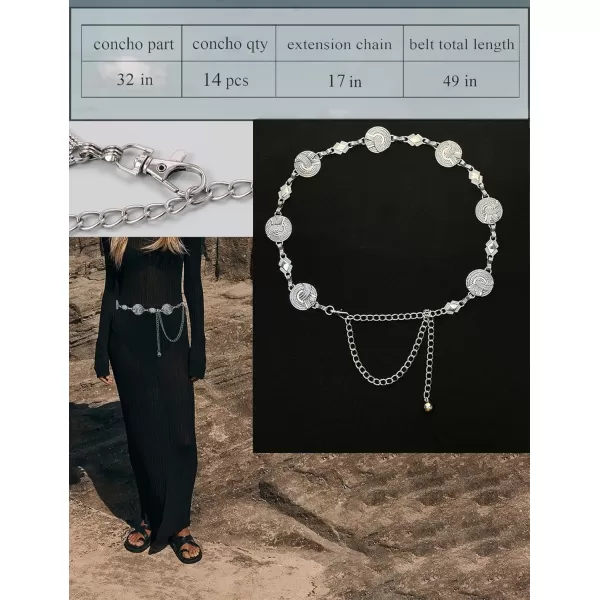 TOPACC Metal Link Chain Belt for Women Waist Chains Chunky Thick Chain Belt for Dresses JeansBelt Fashion11