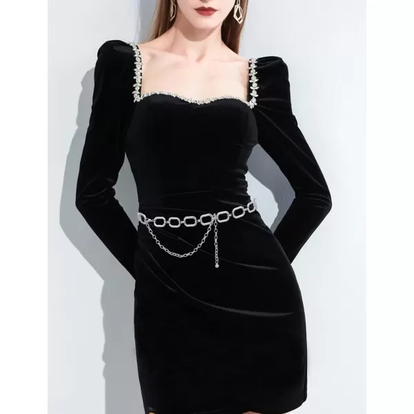 TOPACC Metal Link Chain Belt for Women Waist Chains Chunky Thick Chain Belt for Dresses JeansBelt Fashion2