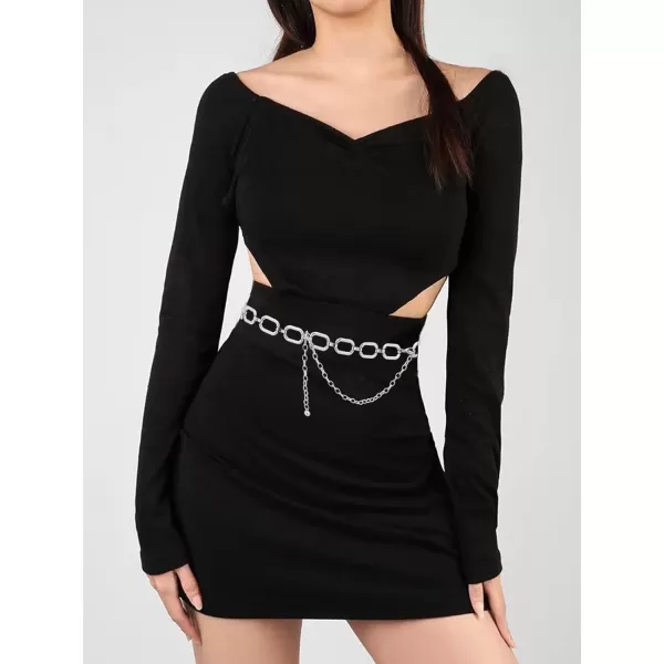 TOPACC Metal Link Chain Belt for Women Waist Chains Chunky Thick Chain Belt for Dresses JeansBelt Fashion2