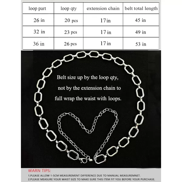 TOPACC Metal Link Chain Belt for Women Waist Chains Chunky Thick Chain Belt for Dresses JeansBelt Fashion2