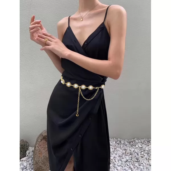 TOPACC Metal Link Chain Belt for Women Waist Chains Chunky Thick Chain Belt for Dresses JeansBelt Fashion45