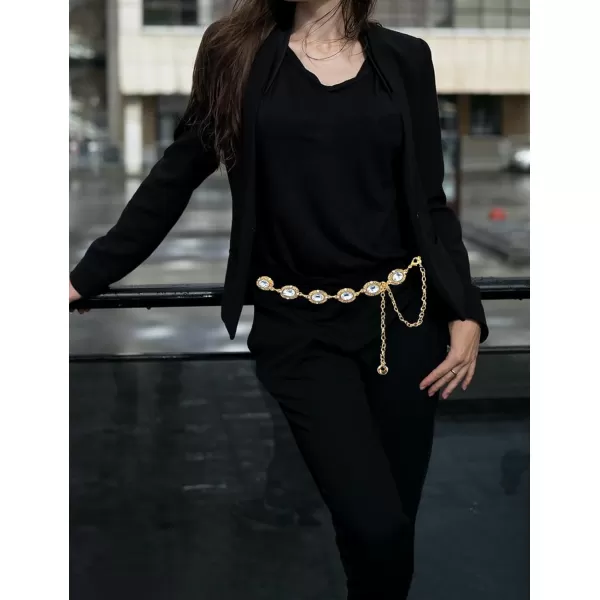 TOPACC Metal Link Chain Belt for Women Waist Chains Chunky Thick Chain Belt for Dresses JeansBelt Fashion45