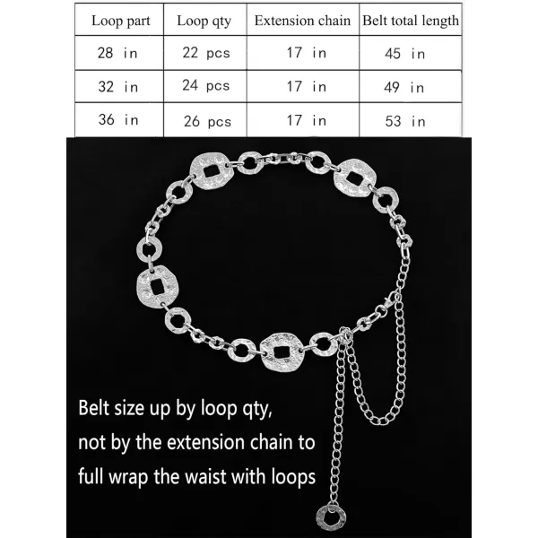 TOPACC Metal Link Chain Belt for Women Waist Chains Chunky Thick Chain Belt for Dresses JeansBelt Fashion6