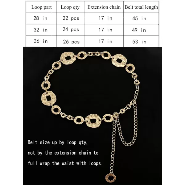 TOPACC Metal Link Chain Belt for Women Waist Chains Chunky Thick Chain Belt for Dresses JeansBelt Fashion7