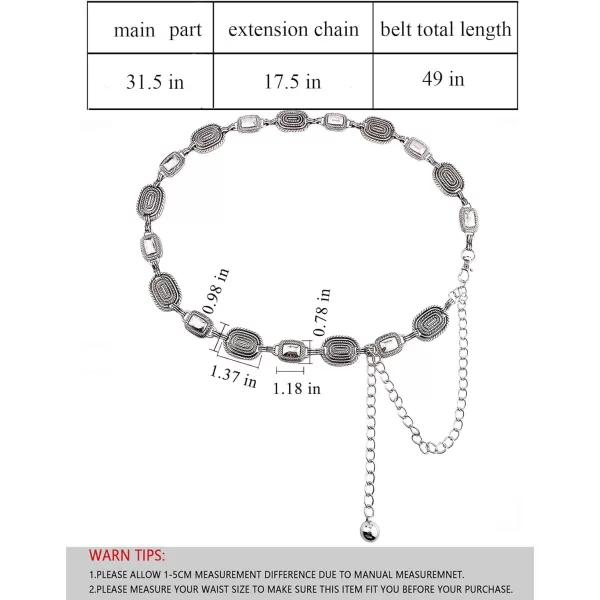 TOPACC Metal Link Chain Belt for Women Waist Chains Chunky Thick Chain Belt for Dresses JeansBelt Fashion8