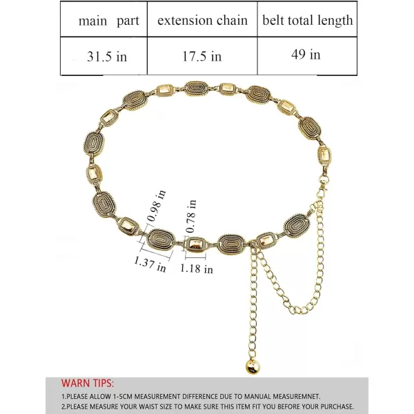 TOPACC Metal Link Chain Belt for Women Waist Chains Chunky Thick Chain Belt for Dresses JeansBelt Fashion9