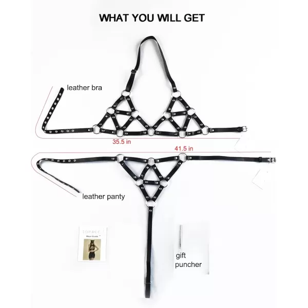 TOPACC Punk Waist Chain Belt Goth Body Harness for Women Leather Garter Gothic Belts Emo Rave Outfit CosplayBlack10