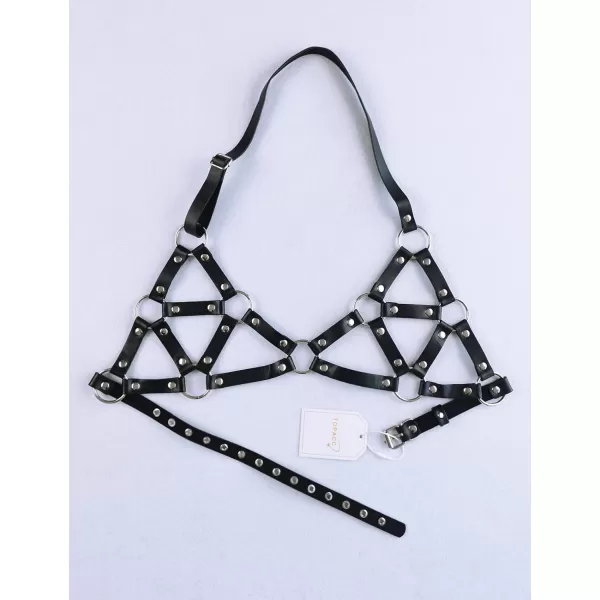 TOPACC Punk Waist Chain Belt Goth Body Harness for Women Leather Garter Gothic Belts Emo Rave Outfit CosplayBlack10